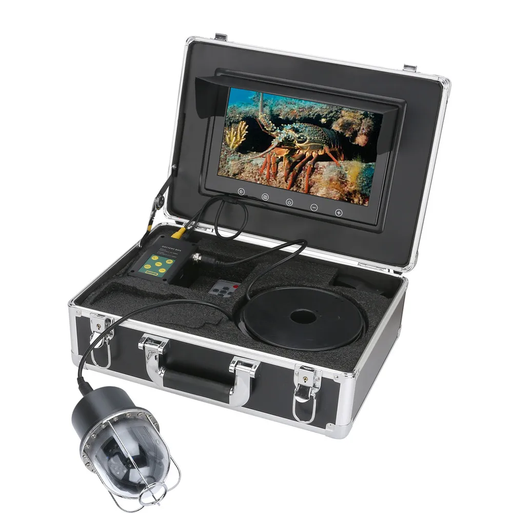 10 Inch 100m Underwater Fishing Video Camera Fish Finder IP68 Waterproof 20 LEDs 360 Degree Rotating Dome  Rotating Panoramic