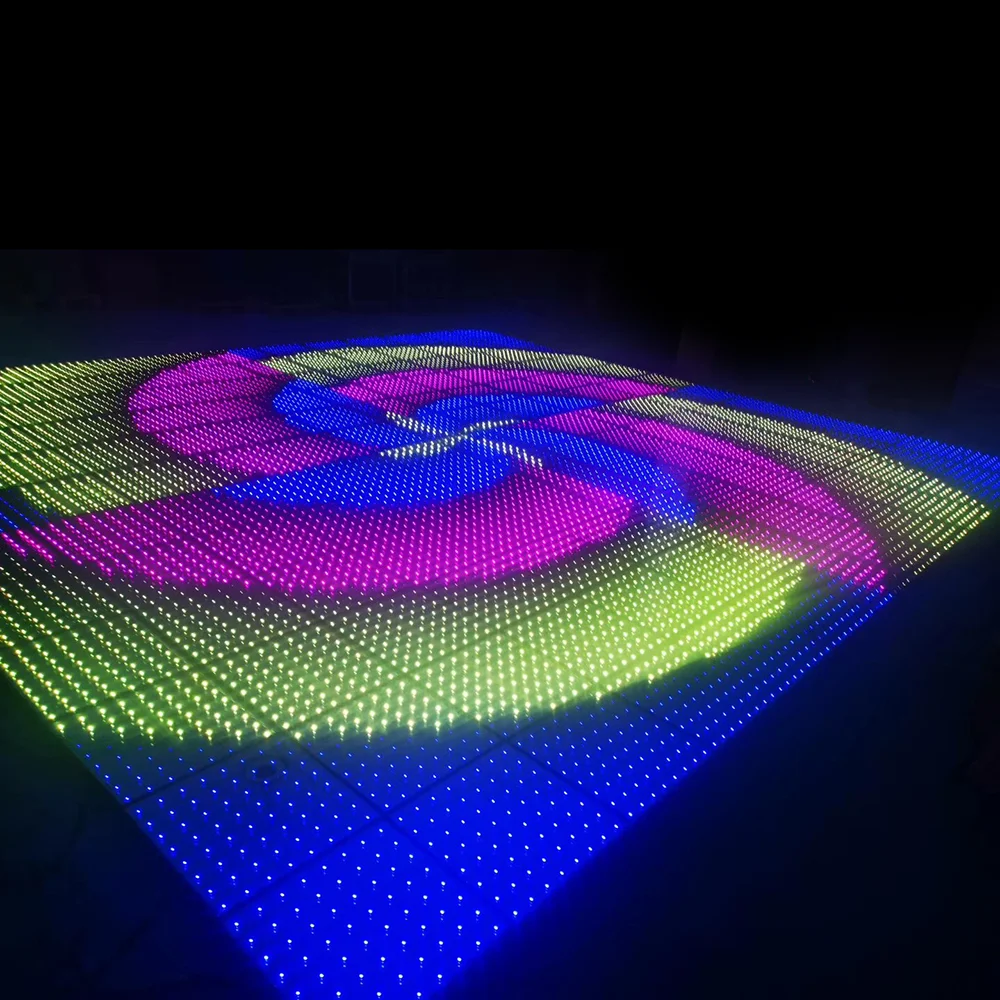 
Factory direct professional LED stage lights illuminated led tempered glass video dance floor DMX led video display panel 