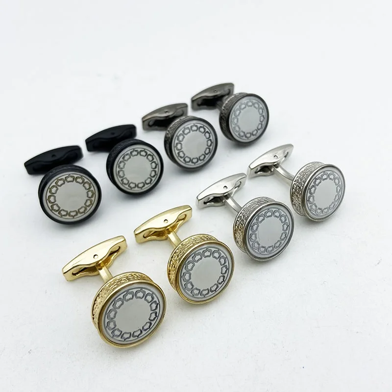 New arriving novelty bright metallic Cufflinks Advertising Personalized Mens Shirt Cufflinks