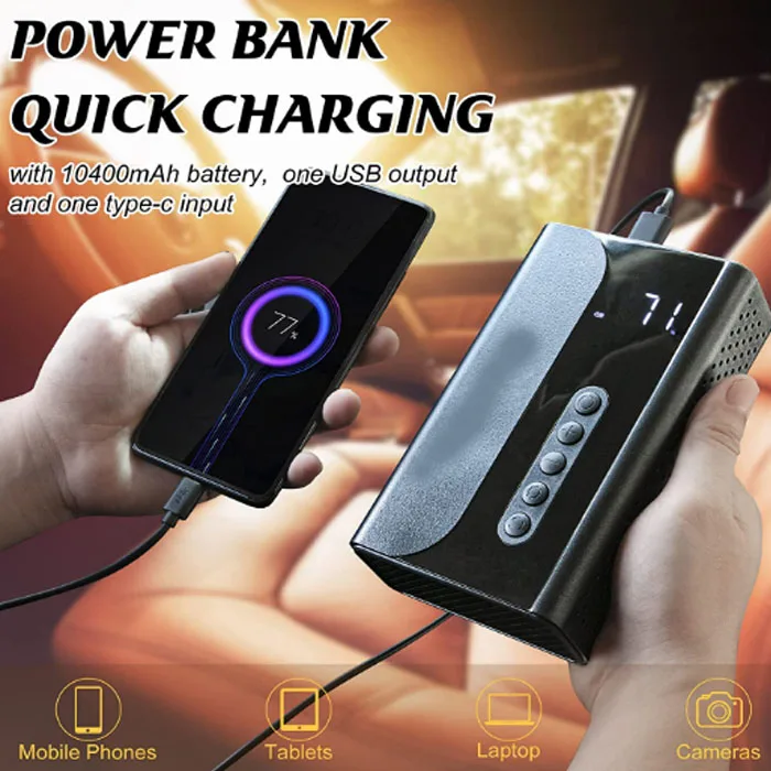 4 in 1 10400mAh portable car jump starter with air compressor Auto Repair Tools