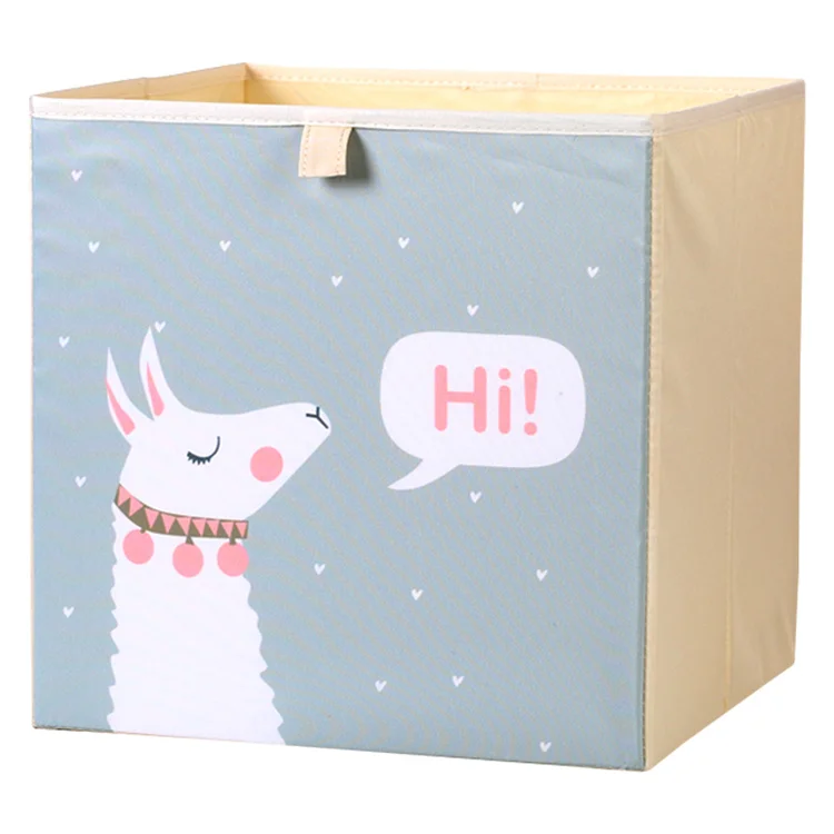 Custom Printed Design Linen Fabric Collapsible File Storage Office Box Hanging Letter Foldable Storage Office Box