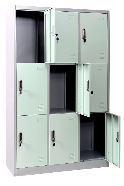 Factory directly supply modern design office furniture 9 door steel clothes storage cabinet wardrobe locker