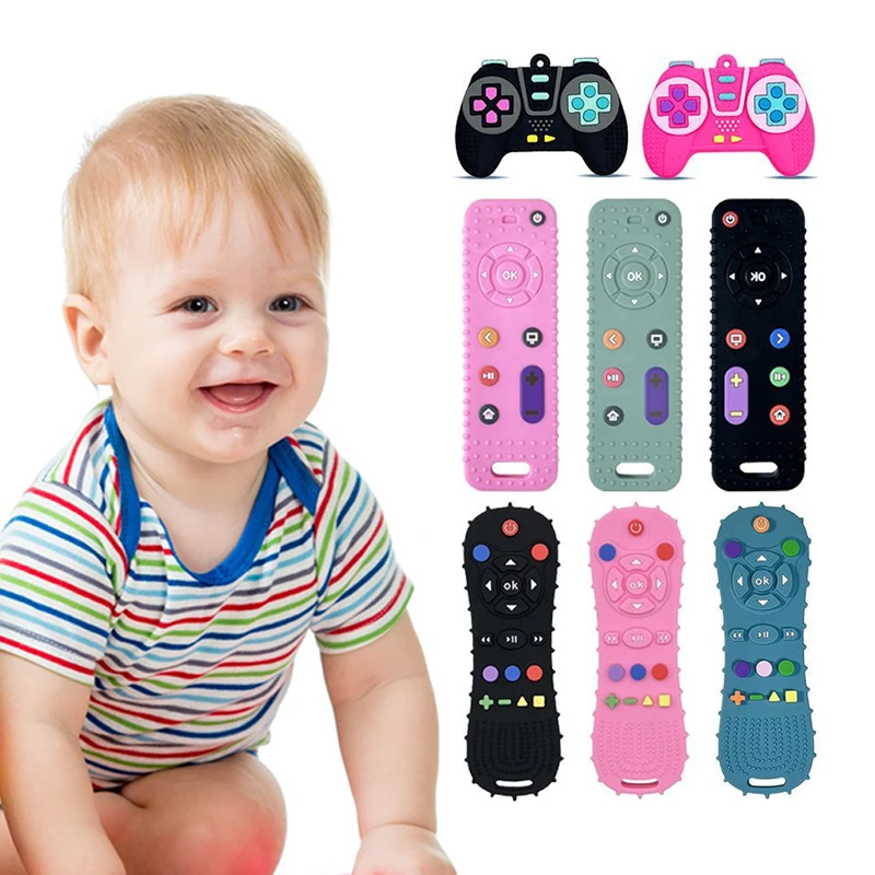 Free Sample Baby Remote Control Teething Toy Food Grade TV Remote Control Shape Baby Teething Toy