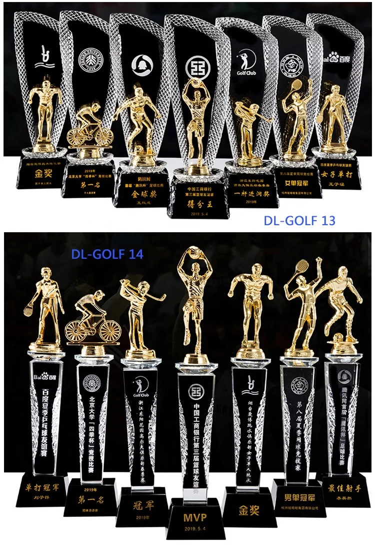 Crystal Badminton Award Trophy / Badminton Sport Trophy Awards Quality Sport Crystal Trophy