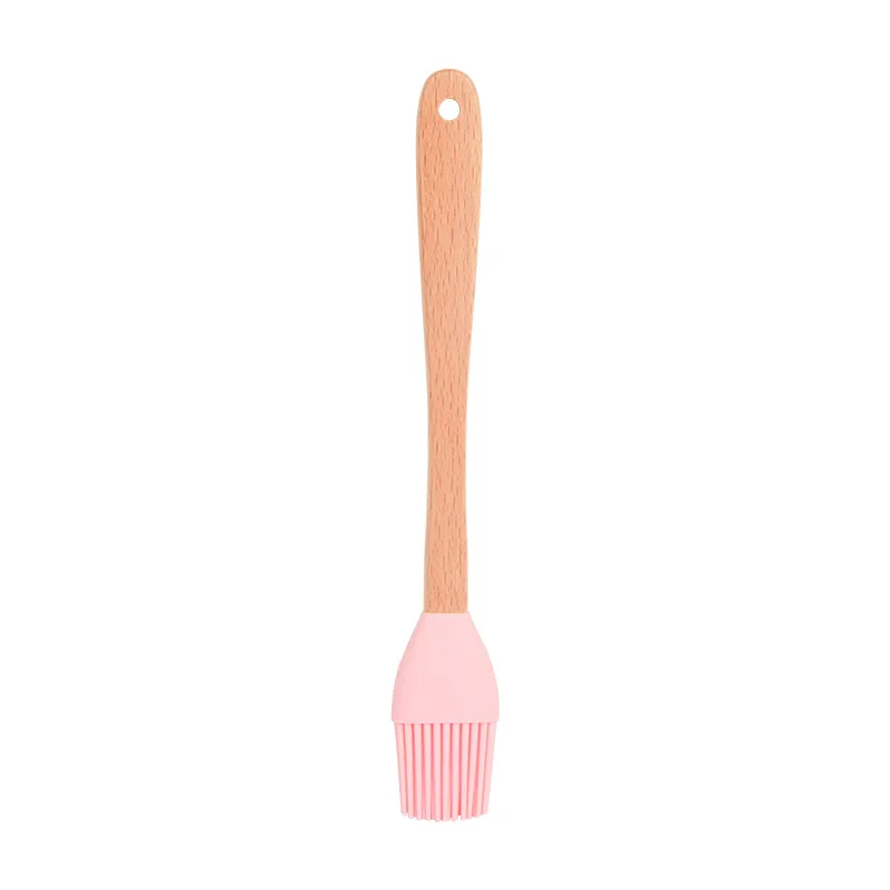 Wholesale Wood Handle Kitchen Mini Silicone Spoon Small Cooking Scoop Cooking Accessories