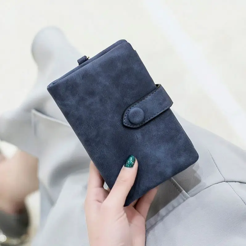 Purse Soft PU Three-Folded Pink Solid Color Ladies New Design Woman 2023 Beautiful Party Small Card Wholesale Korean Short UY254