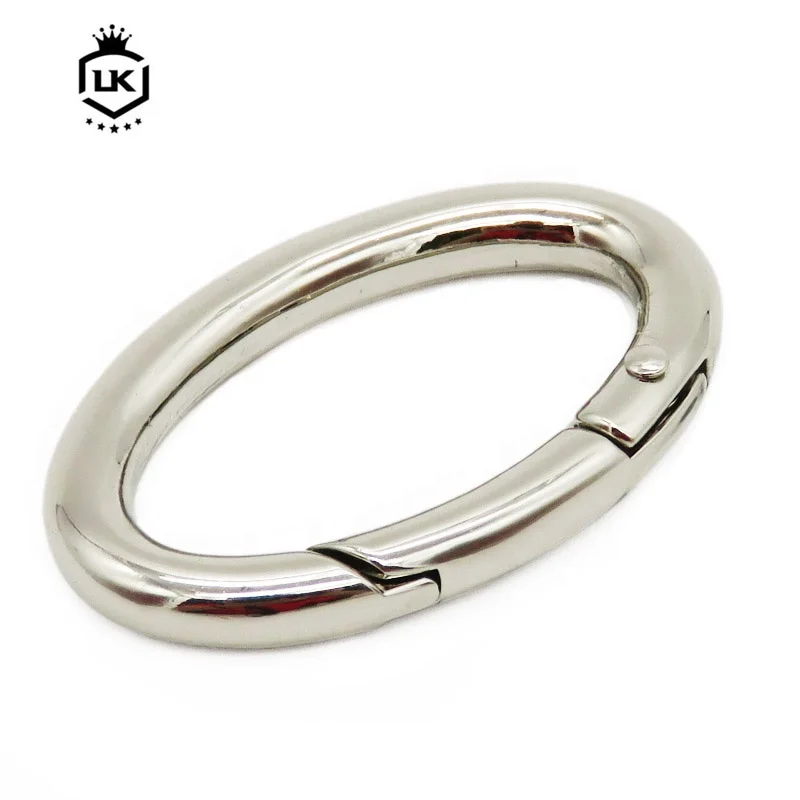 LanKe Wholesale Zinc Alloy Spring Gate Oval Karabiner Ring Hook Bag Hooks Carabiner