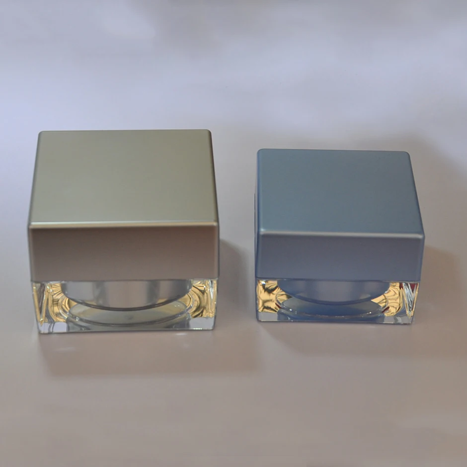 1 oz Acrylic Clear Square Cosmetic Cream Jar For Face Cream