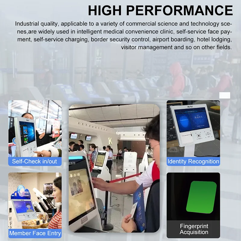 Self Check In Event Kiosk Nfc Printing Rfid Hotel Self-Hosted Kiosk A4 Printer Kiosk For Hospital Government