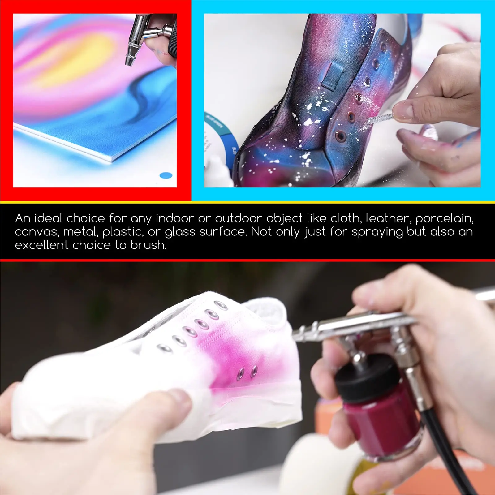 MEEDEN Factory Direct Selling Non-toxic 60colors 30ml Airbrush Paint Kit for Painting