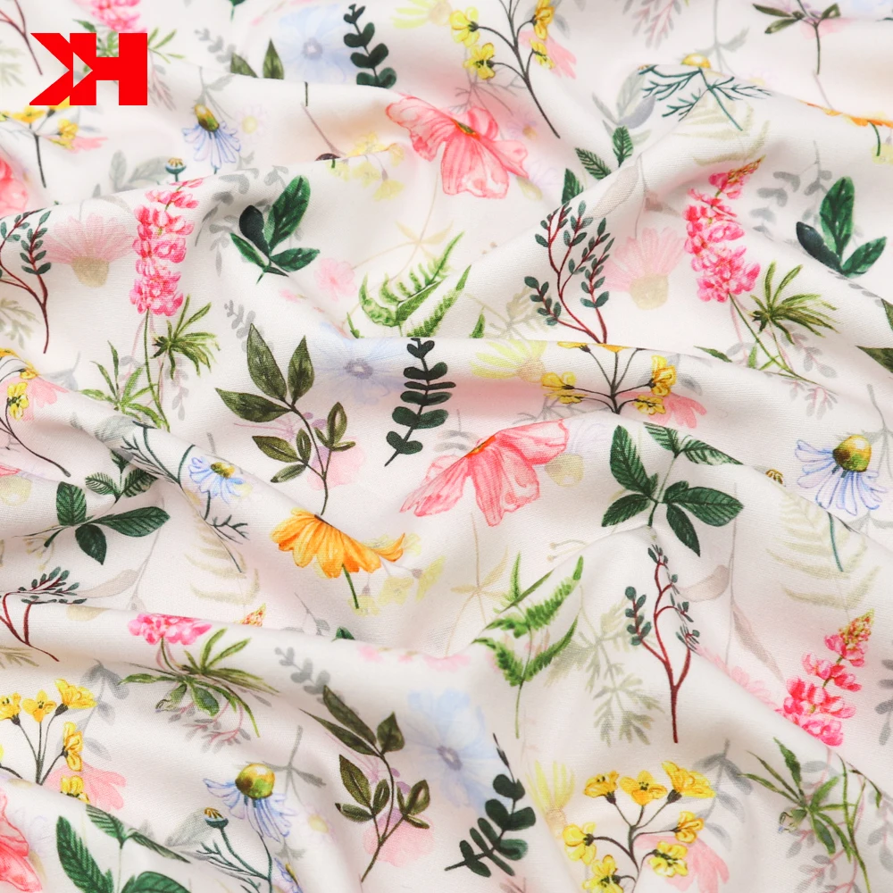 Chinese soft  flower printed cotton poplin fabric for  cloth