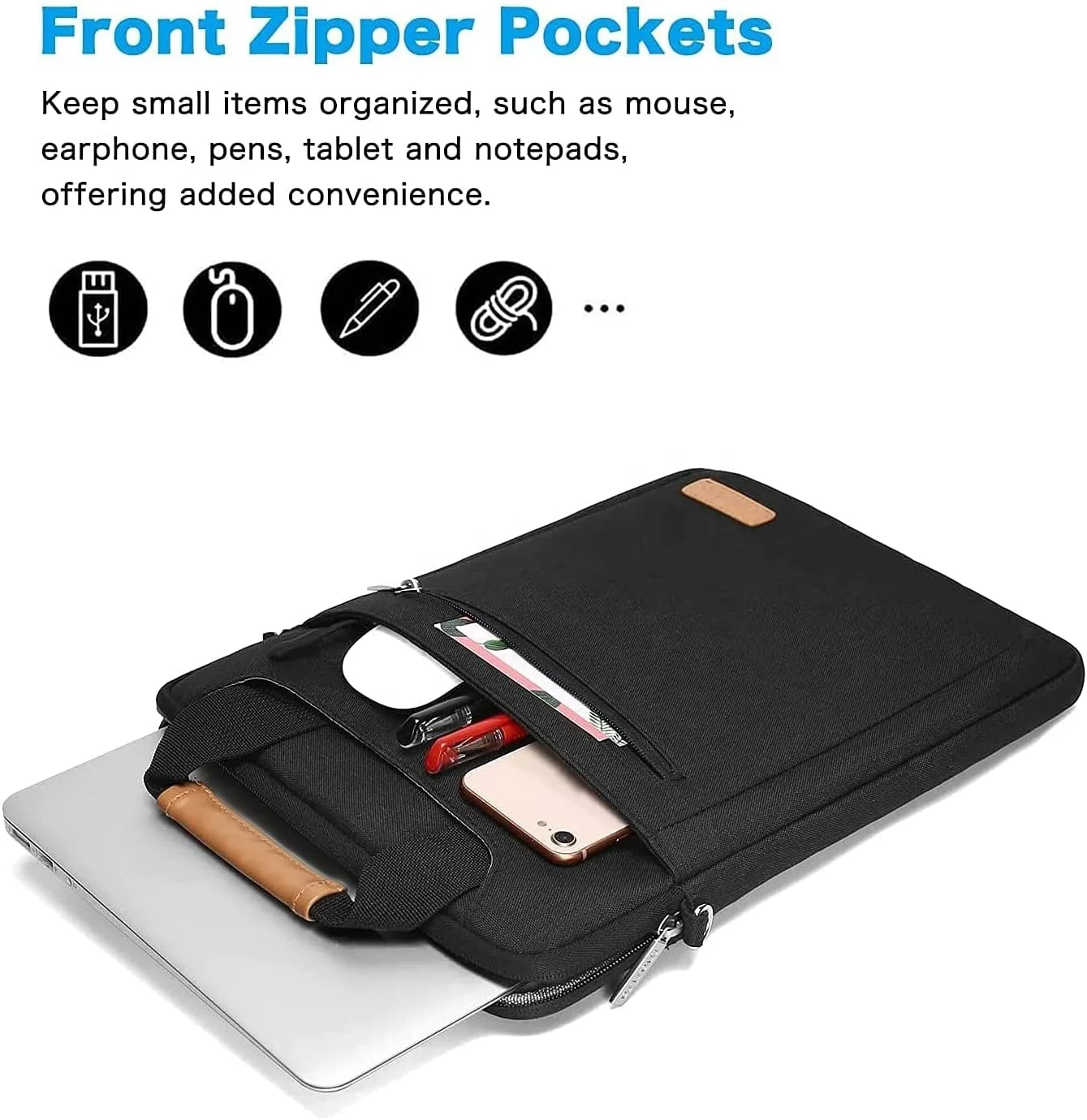 Tourbon 2021 Men Vertical Laptop Messenger Ipad Shoulder Bag Compatible with MacBook Pro 14 inch MacBook Air/Pro 13-13.3 inch