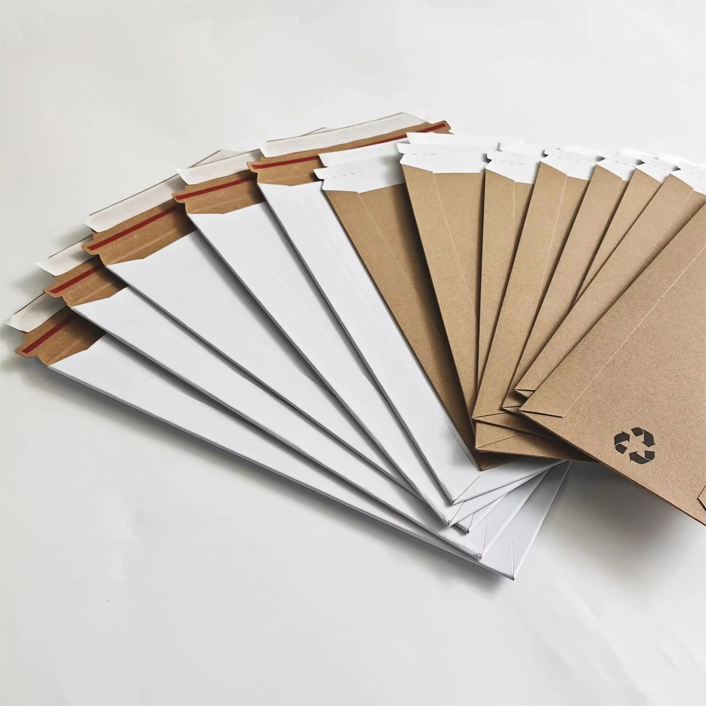 Custom Logo Printed Hard Board Backed Envelope Do Not Bend Rigid Hard Mailer Shipping Bag Kraft Brown Cardboard Shipping Bags