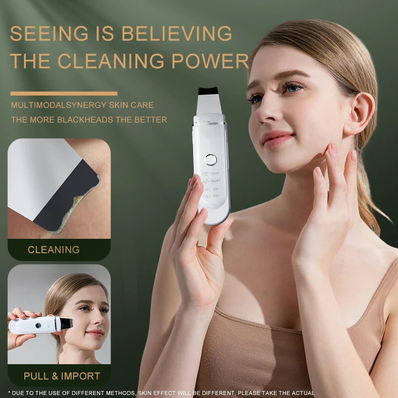 New Red and Blue Light Professional Electric facial dead skin peeling sonic cleaning face skin scrubber blackhead remover