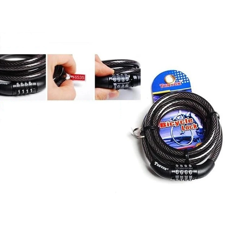 Bicycle Lock Code Key Locks Bike Cycling Password Combination Security Steel Wire Locks Bicycle Accessories