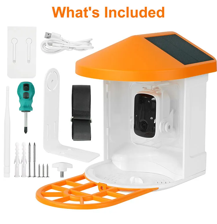 Smart Garden Bird Feeder with Outdoor Wildlife Monitoring wireless Camera