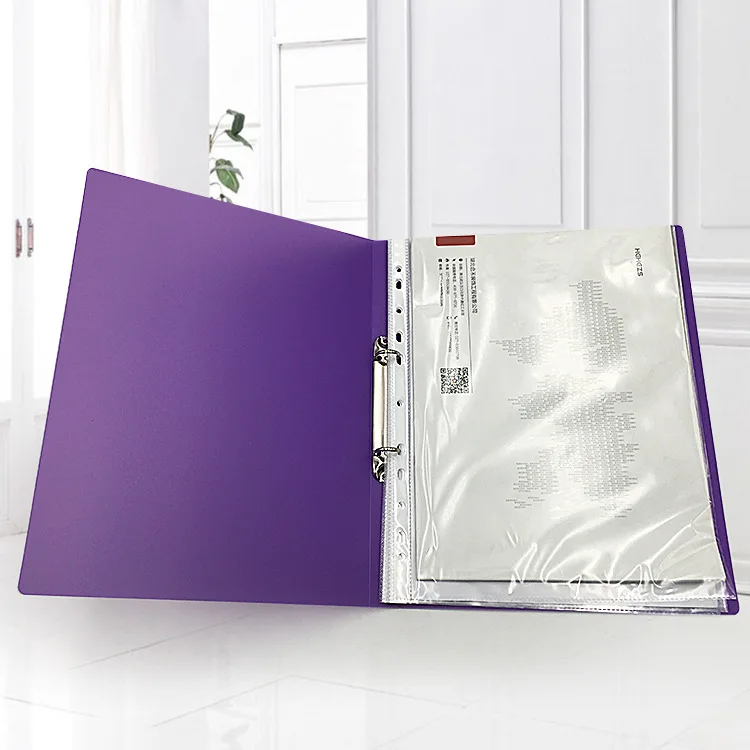 A4 2-O-Ring File splint plastic file large capacity to hold data transparent punched file folder caseportfolio folder for girls