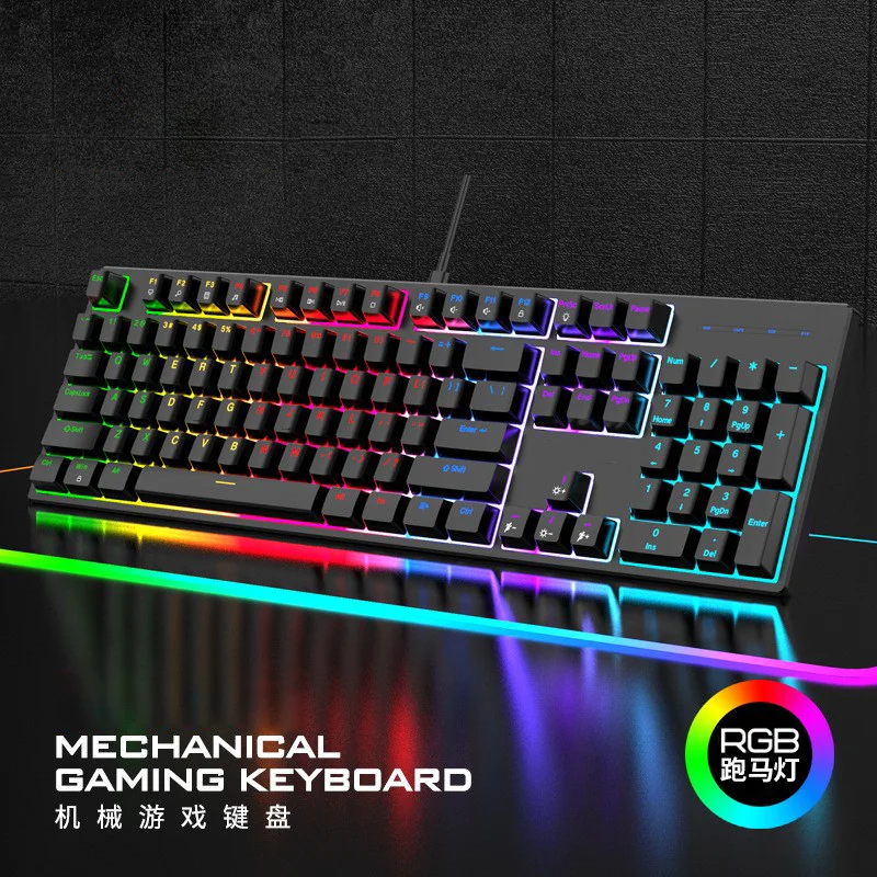 Wired Desktop Usb Type C Mechanical Plug and Play Rgb Mechanical Gaming Keyboard