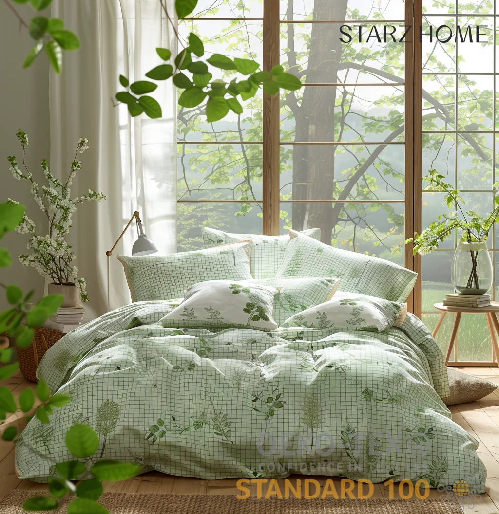 Starz Home Hot Sale Cotton Linen Fabric Bed Linen Ensures Hotel Quality with a Soft Cotton Linen Blend for a Fresh Look
