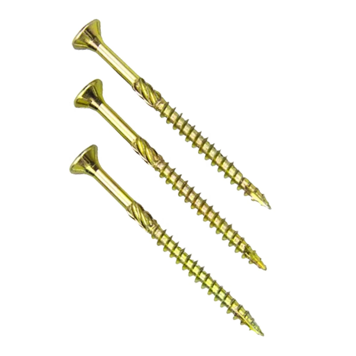 Hot Sale Zinc Plated Silvery Yellow Double Countersunk Torx Round Chipboard Construction Wood Screw With Knur