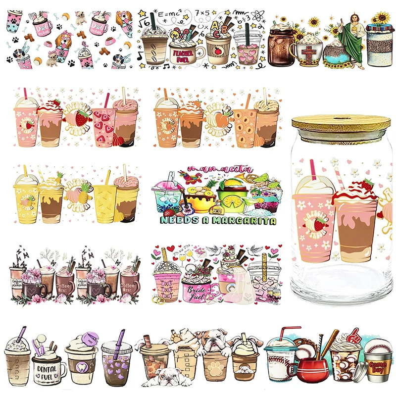 Factory 16oz Custom Custom Popular Uv Dtfcup Wraps Ship Uv Dtf Transfers For Cups Wraps Transfers Decals Ready Adhesive  Needed