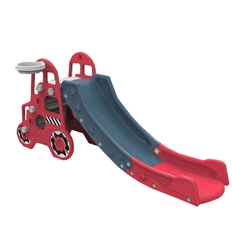 Children car design cartoon playground equipment children indoor plastic baby slide for preschool kindergarten