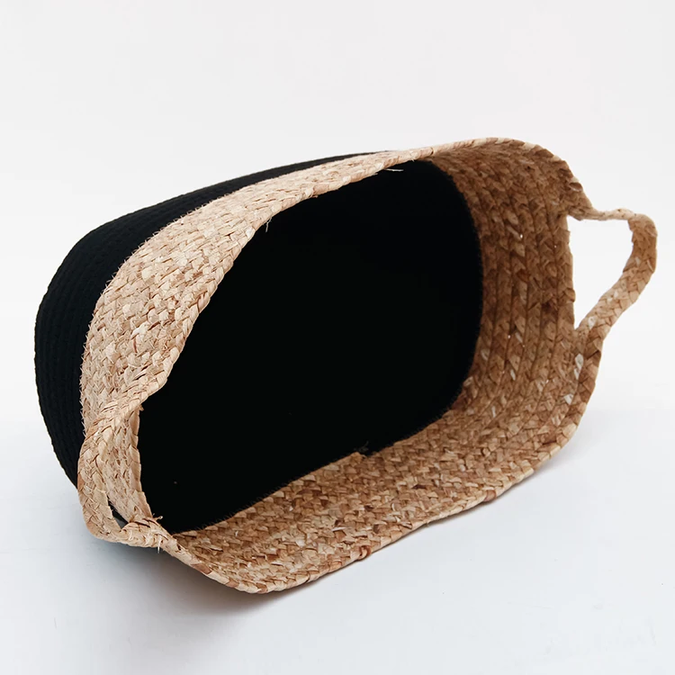 Eco-Friendly set of 3 foldable cotton rope cloth folding storage Baskets