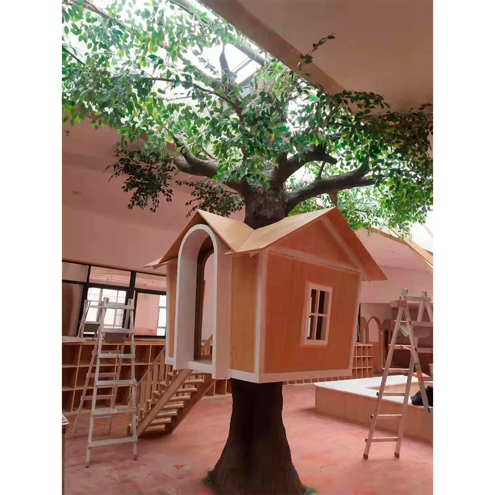 Cement Making Anti-Uv Tall Huge Artificial Banyan Tree Large Green Artificial Tree For Indoor Outdoor Decor