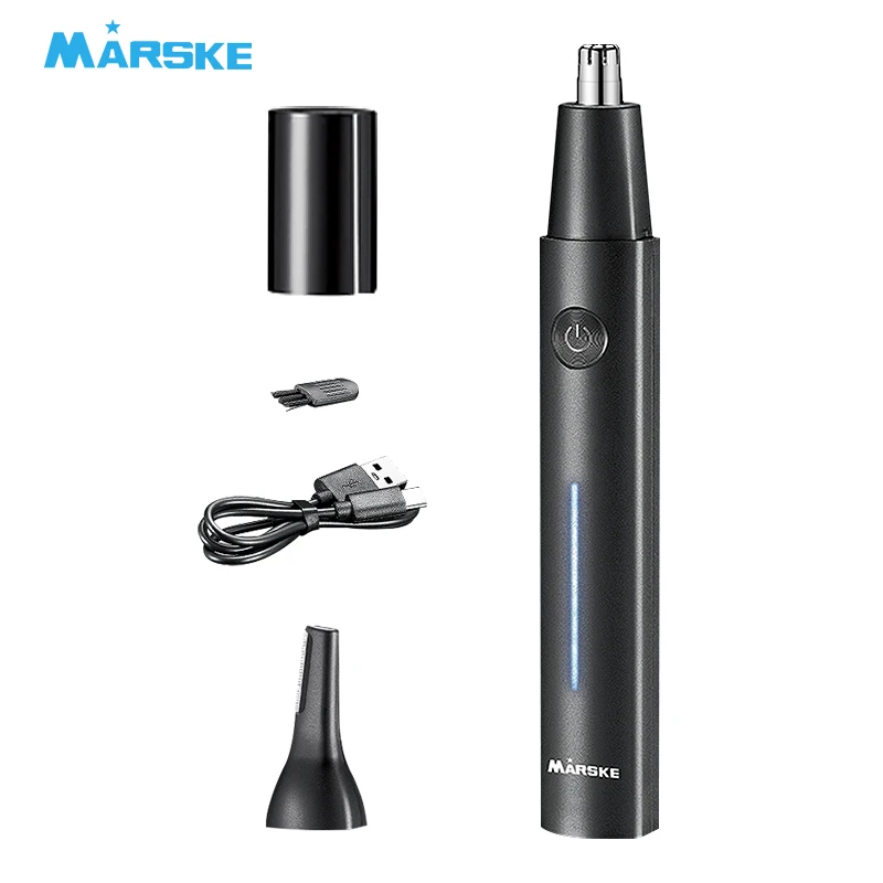 New aluminum tube frosted fuselage nose hair trimmer touch switch body wash shaving eyebrows 2-in-1 set grainer