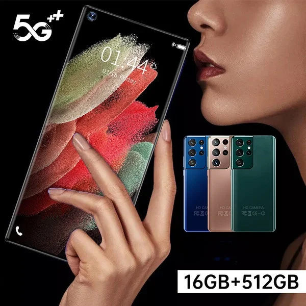2021 новый смартфон S21 + Ultra 12 512 ГБ Rom 5G Android с двумя sim-картами MTK6899 мобильный
