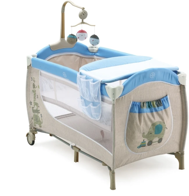 
Portable baby playpen with double layer sleeping bed removable diaper table bed 