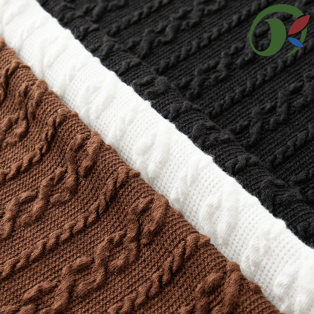 Knitted fabric 92% polyester 8% spandex elastic ribbed jacquard fabric sweaters and clothing