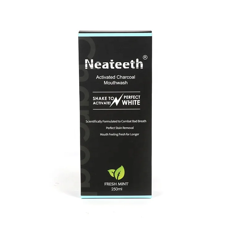Best Selling Neateeth 250ml Bottle Black Activated Charcoal Best Price Clean Liquid Magic Mouthwash