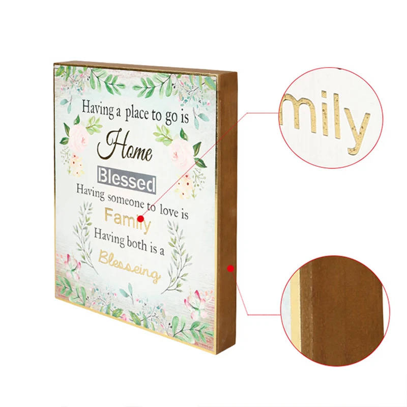 Customized Living Room Decorations English Flowers Wood Decor Wall Hanging Ornaments Background Wall Painting Home Decor