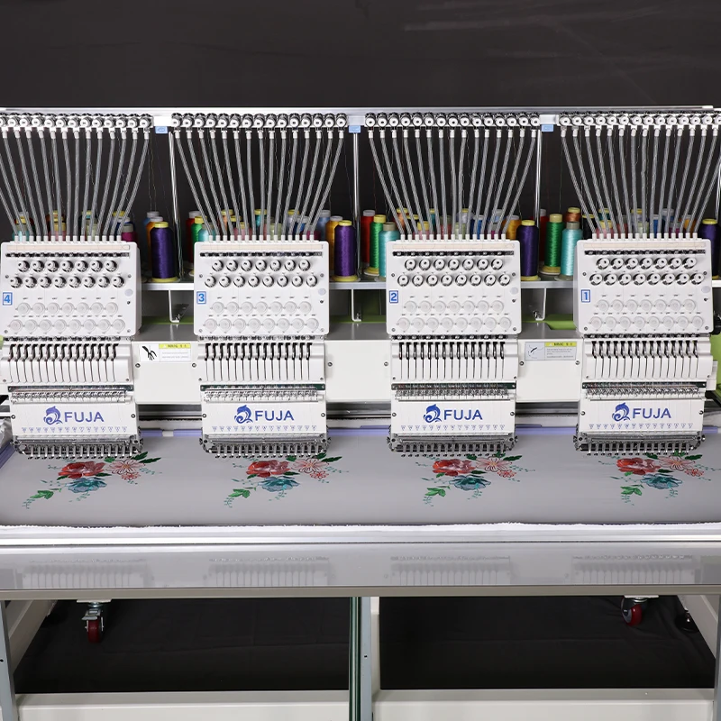 FUJA 4 Head Apparel Textile Automatic Industrial Embroidery Machine for T-shirt/Hat/Shoes