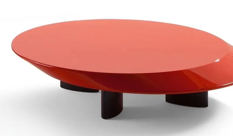 Modern French red wooden coffee side table is suitable for all occasions to show fashion and simple temperament