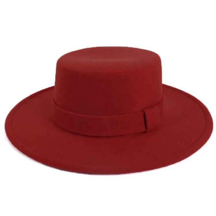 2021 Wholesale Custom Logo Spring Designer Women Men Unisex Solid Spring Wide Brim Felt Fedora Hats for Adults