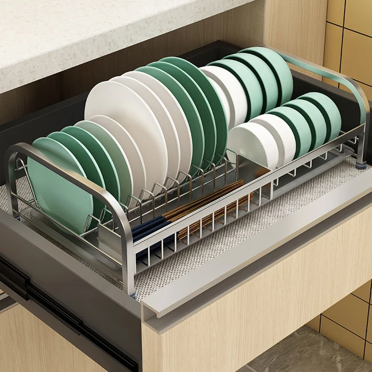 Single Layer Dish Drain Holder Metal Dish Bowl Rack Kitchen Cabinet Organizers Dish Storage Rack