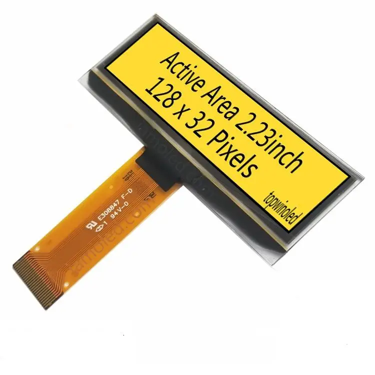 factory direct sale 2.23' 2.23 inch 24 pin 128x32 resolution yellow oled display IIC SPI parallel Interface ssd1309