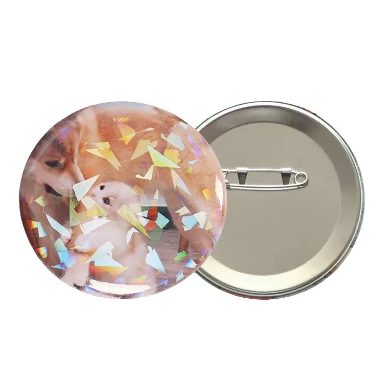 Factory Wholesale Round Tinplate Badge Buttons Custom Printed Logo Blank Metal Badge Pins Button Brooch Badge For Promotion