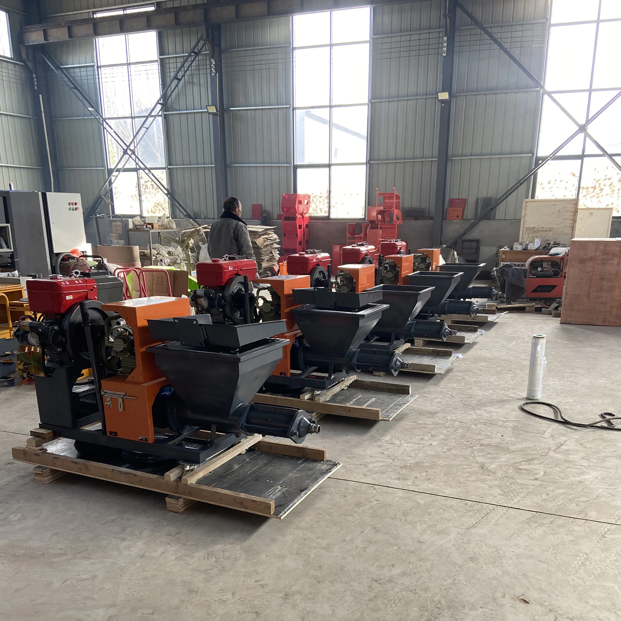Low Cost Plaster Pump Mortar Spray Machine Diesel Mortar Sprayer Machines High Power Engine Cement Mortar Sprayer In Ghana