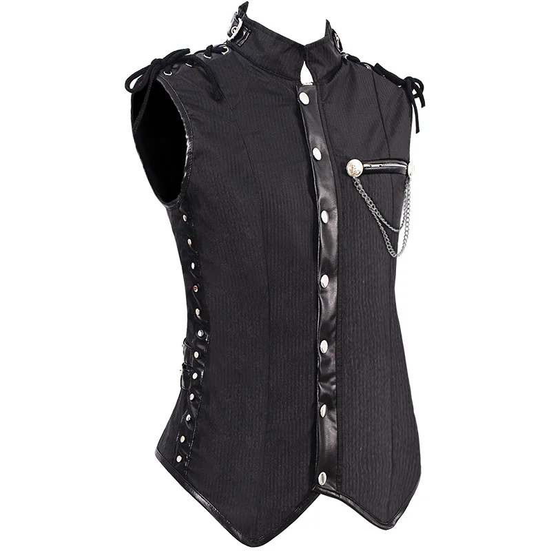 
new Halloween Victory Punk style Waistcoat Halloween party Sleeveless Solid Waistcoat black brown color 