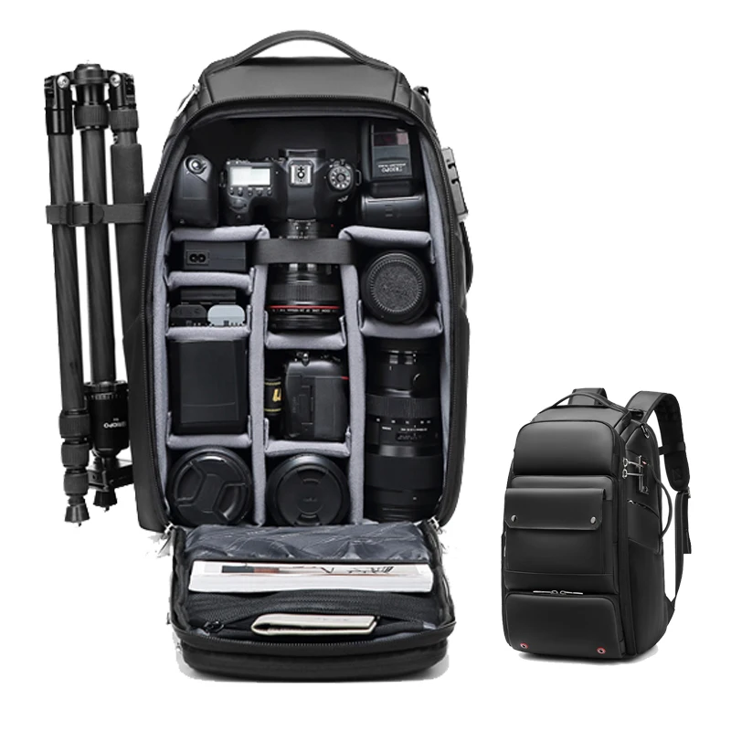 Professional Digital Gear Camera Backpack for Outdoor Photography Dual Purpose Camera Video Backpack Luxury Camera Backpack