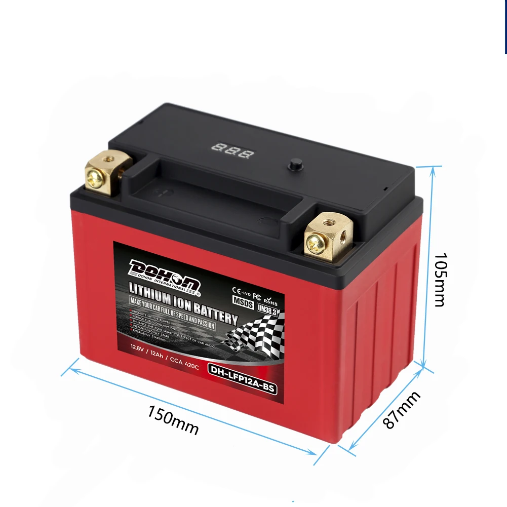 Литиевый Электрический съемный аккумулятор для мотоцикла Lifepo4, 12 В, 6 Ач