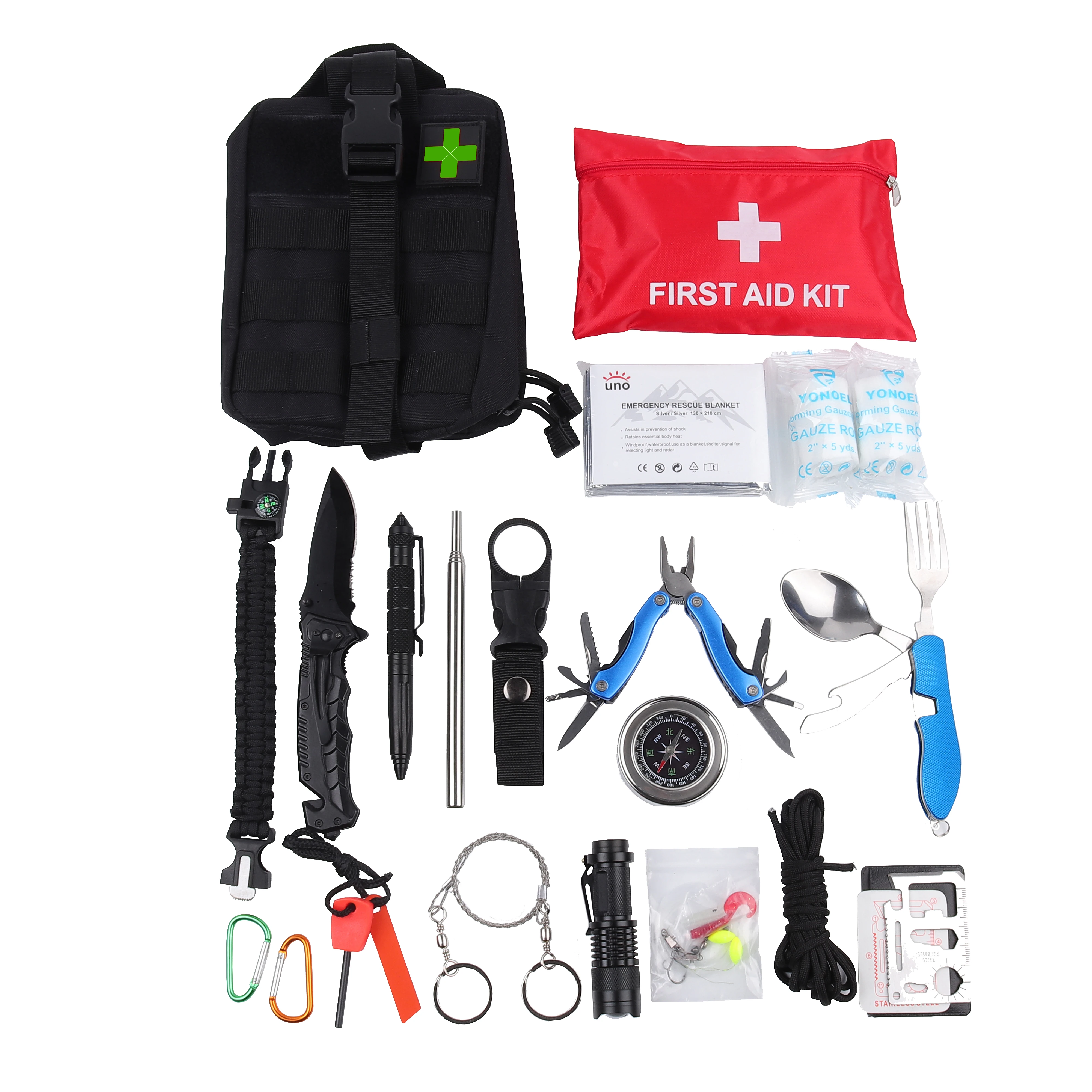 Hot selling Outdoor Sports First Aid Kit IFAK Customize Logo Survival Kit Emergency Kit with Camping Supplies