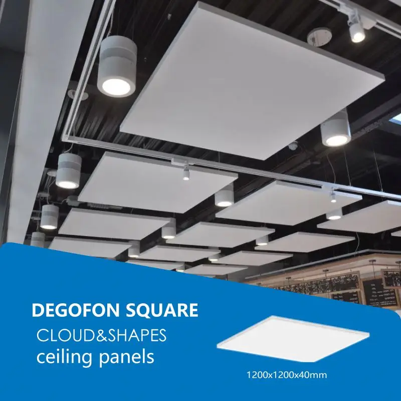 Suspended Interior Sound Insolution Acoustic Baffle Price Clouds Ceiling Steel Cable Free Hanging Panels