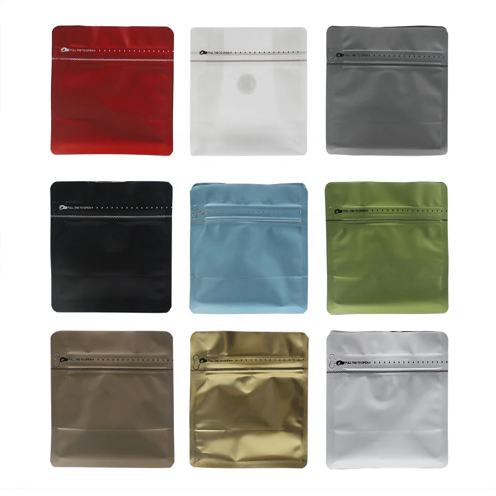 Custom Biodegradable Kraft Aluminum Foil Glossy Eight Side Gusset Sealed Tea Packing One Way Valve Coffee Bags