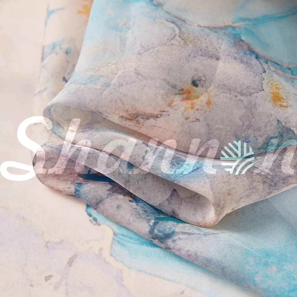 China Wholesale 100% pure mulberry Silk 6mm digital print chiffon fabric for scarf