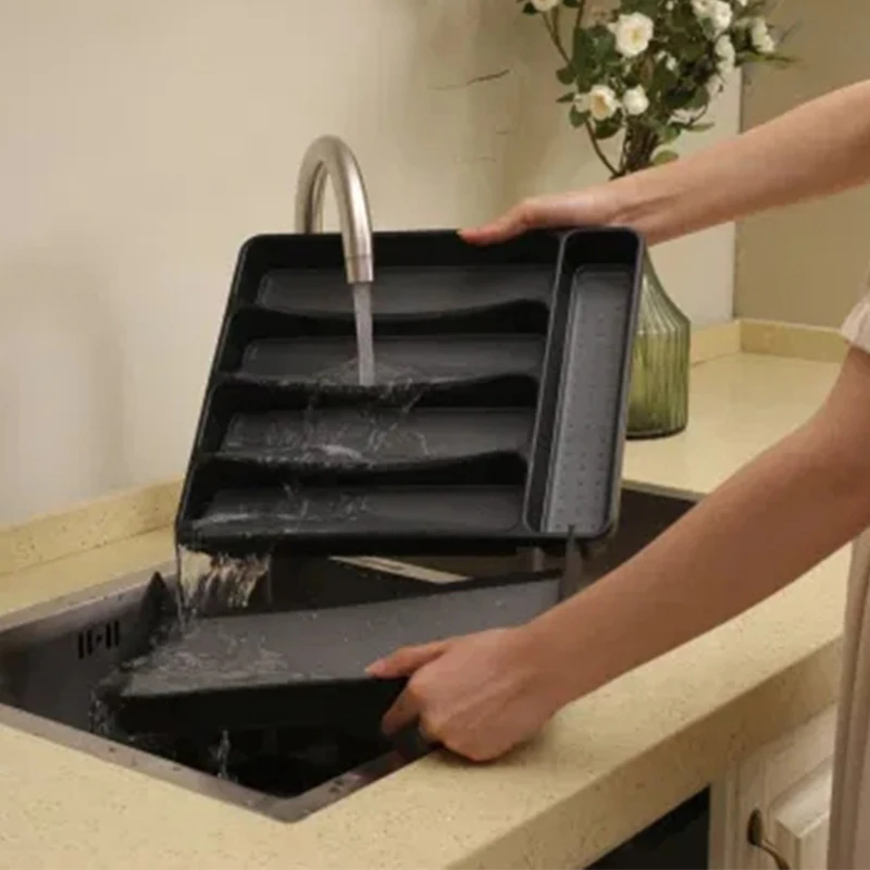 New Home Drawer Divider Cutlery Storage Expandable Kitchen Flatware Tray Drawer Cutlery Drawer Organizer Expandable Utensil Tray