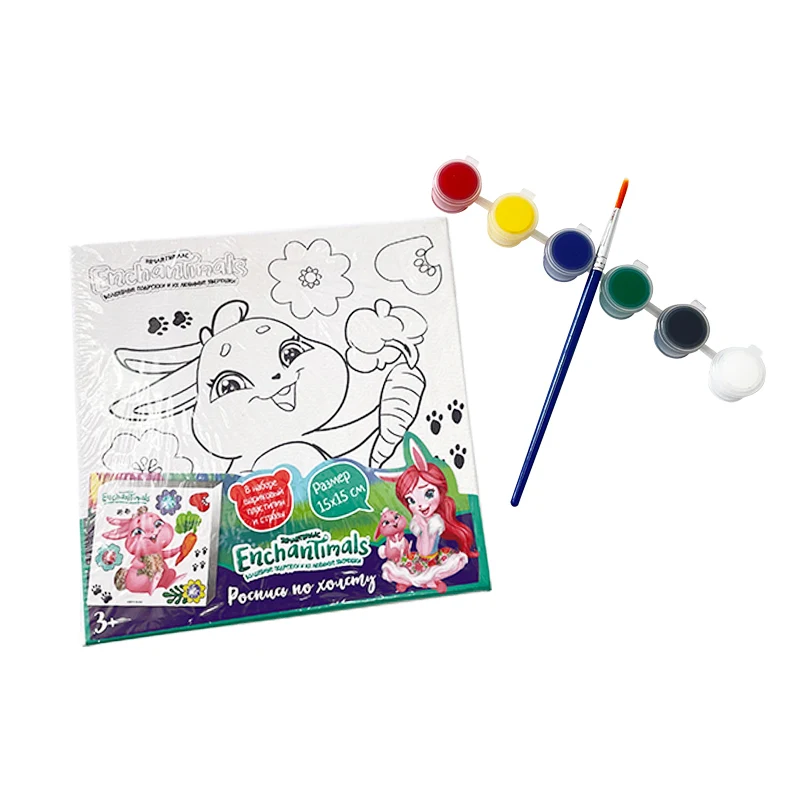 Diy Coloring Painting Kids Coloring Kit Art Drawing Toys Sets canvas educational painting kit With Brush